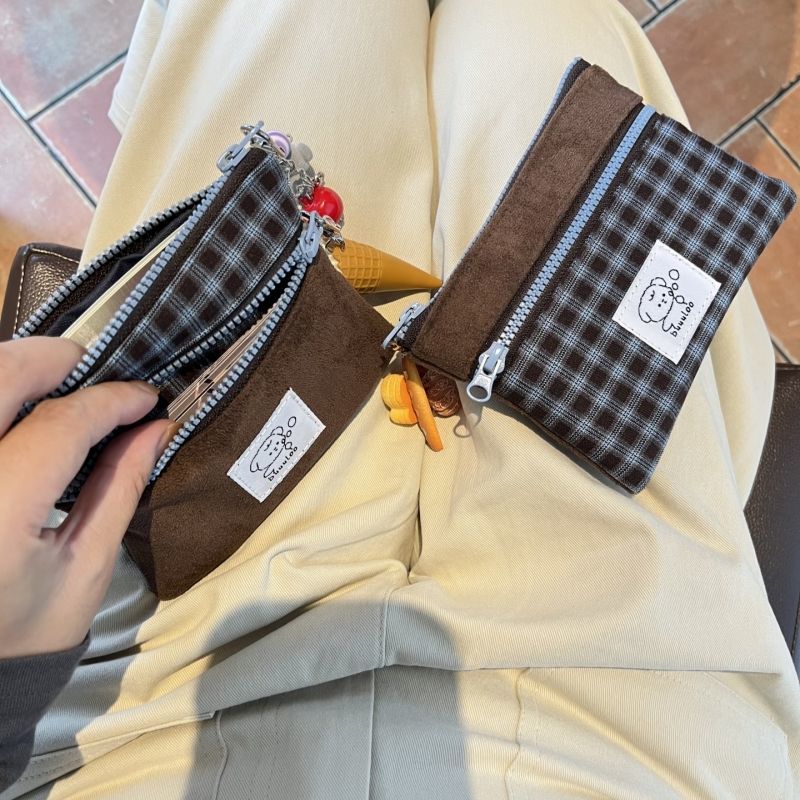 Plaid Double Layer Cosmetic Organizer - Modomu