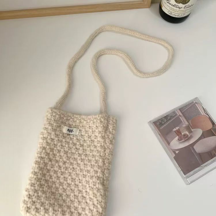 Popcorn Knit Phone Crossbody Bag