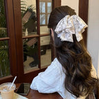 Floral Chiffon Bow Claw Clip