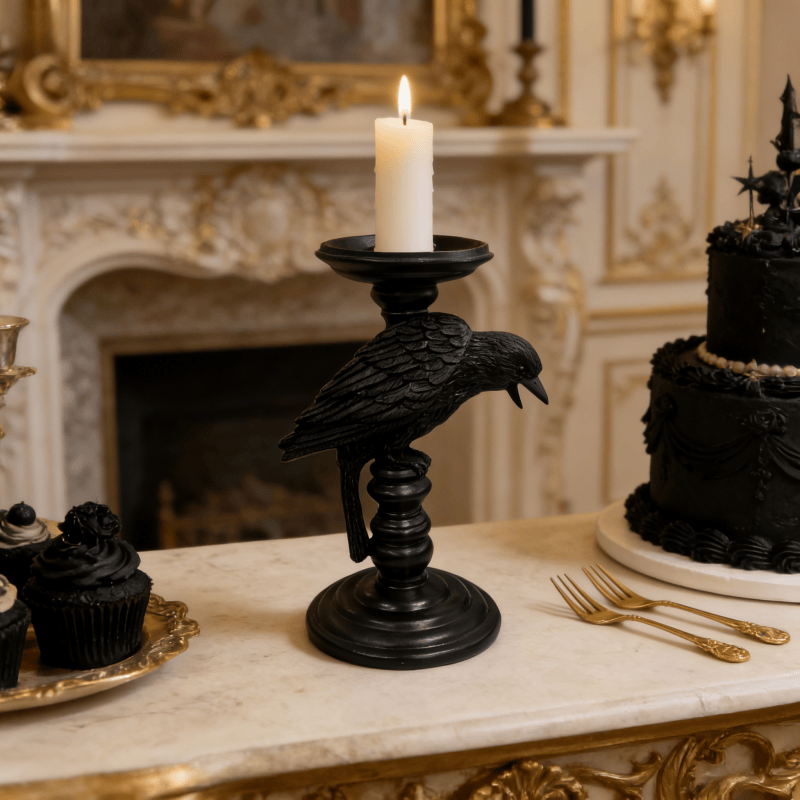 Perched Crow Candlestick