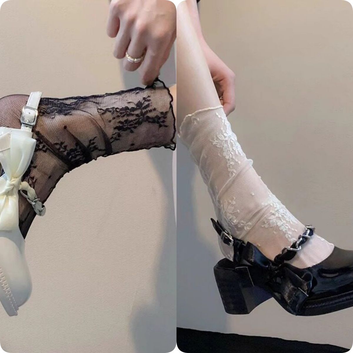 Frilled Sheer Mesh Ankle Socks