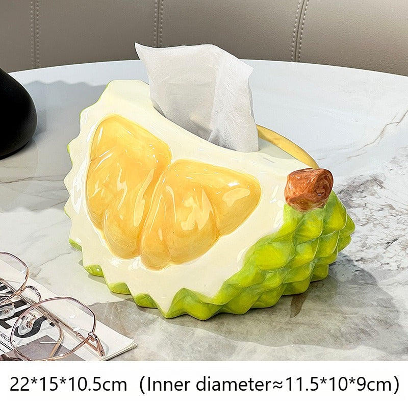 Durian Tissue Box With Storage