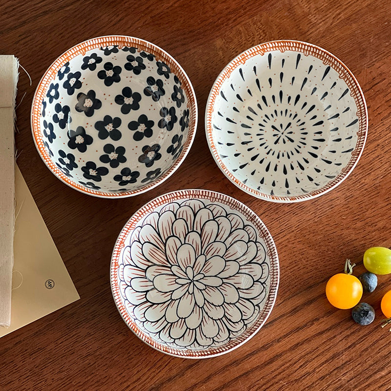 Hand-Painted Bohemian Rice Bowl