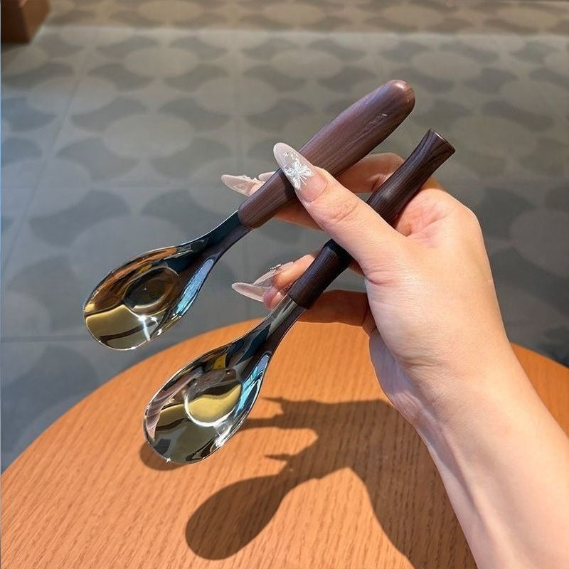 Pearlescent Bamboo Handle Soup Spoon