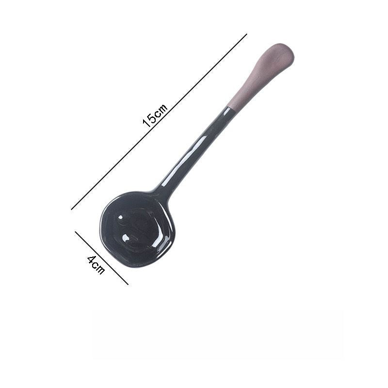 Retro Ceramic Dessert Spoon
