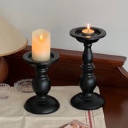 Retro Black Wrought Iron Candle Holder