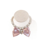 Pet Pearl Bow Necklace Collar