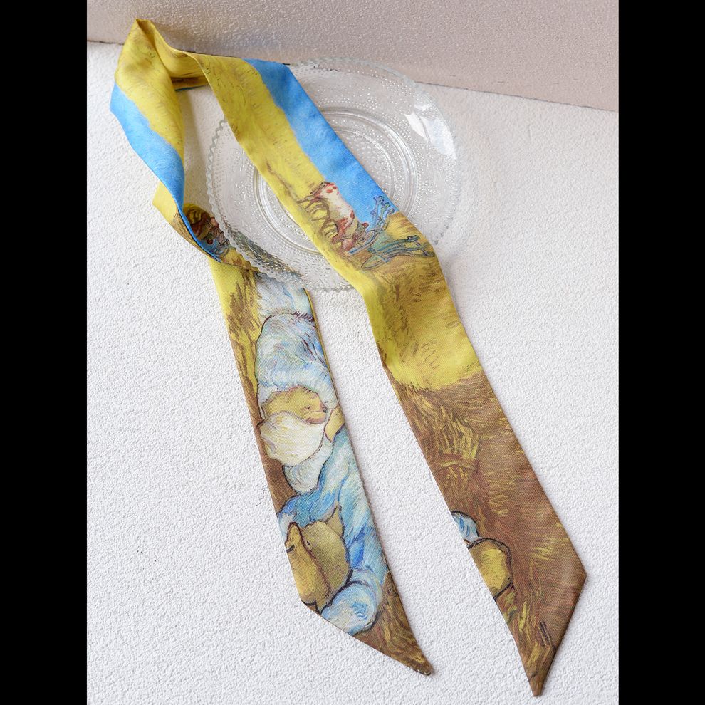 Art Print Narrow Silk Tie