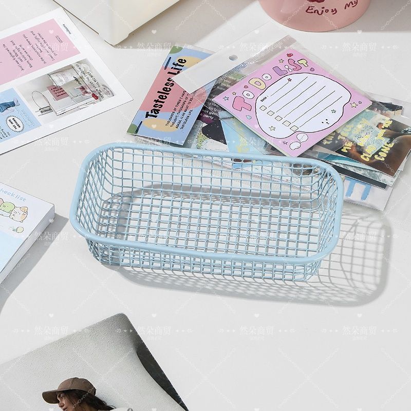 Desktop Wire Storage Basket Organizer