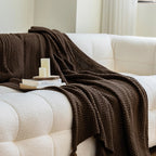 Textured Knitted Throw Blanket - Modomu