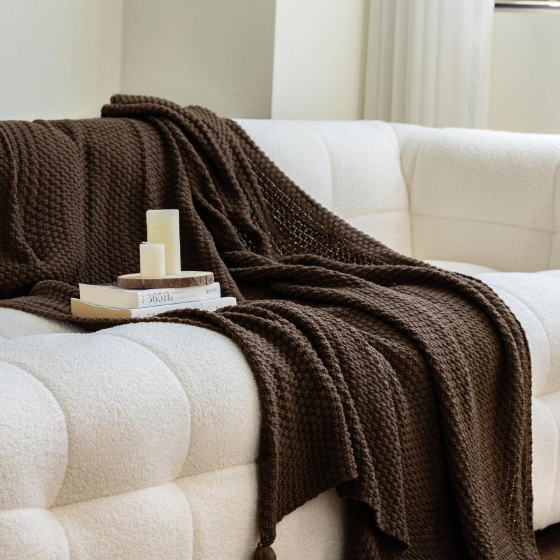 Textured Knitted Throw Blanket - Modomu