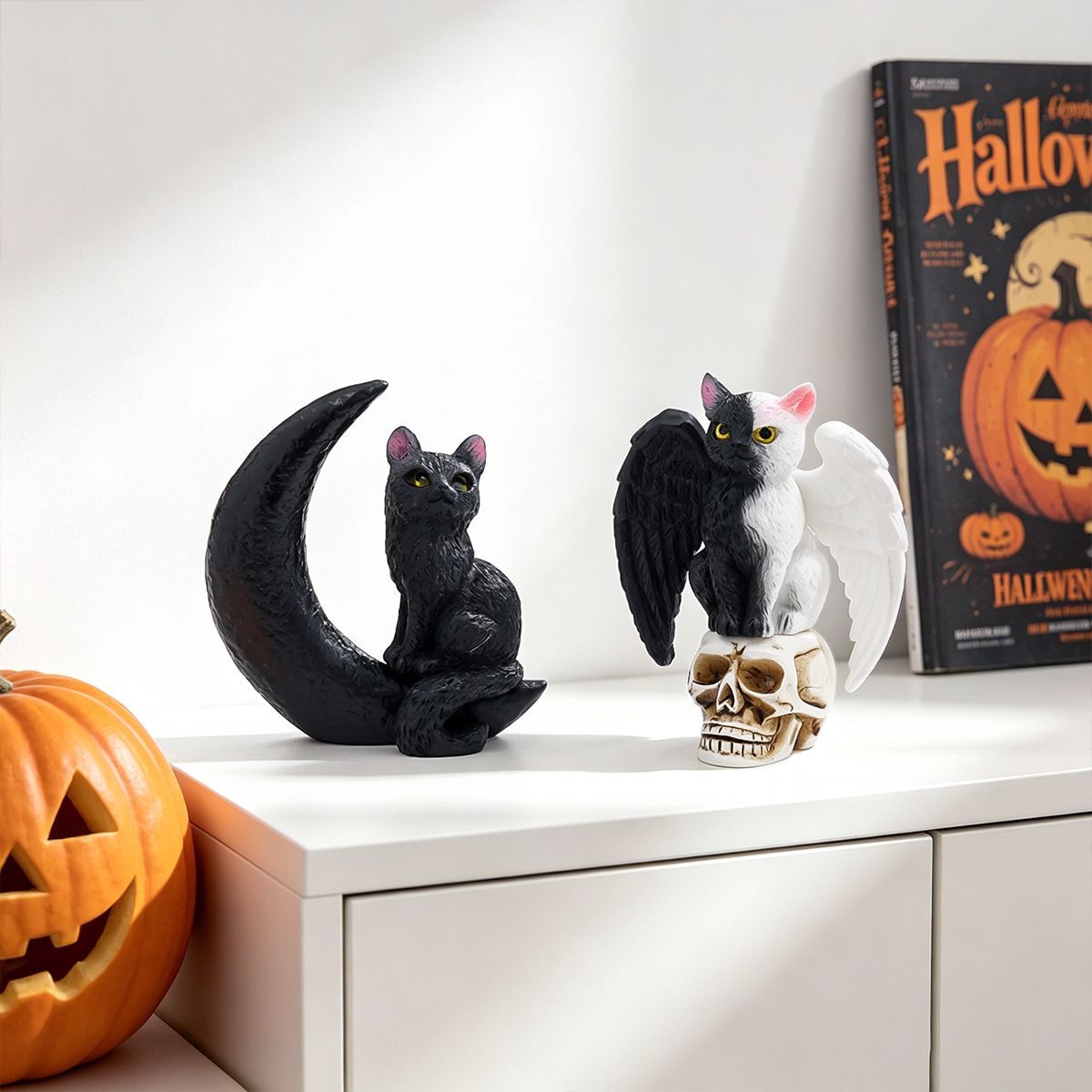 Halloween Cat Figurine Set