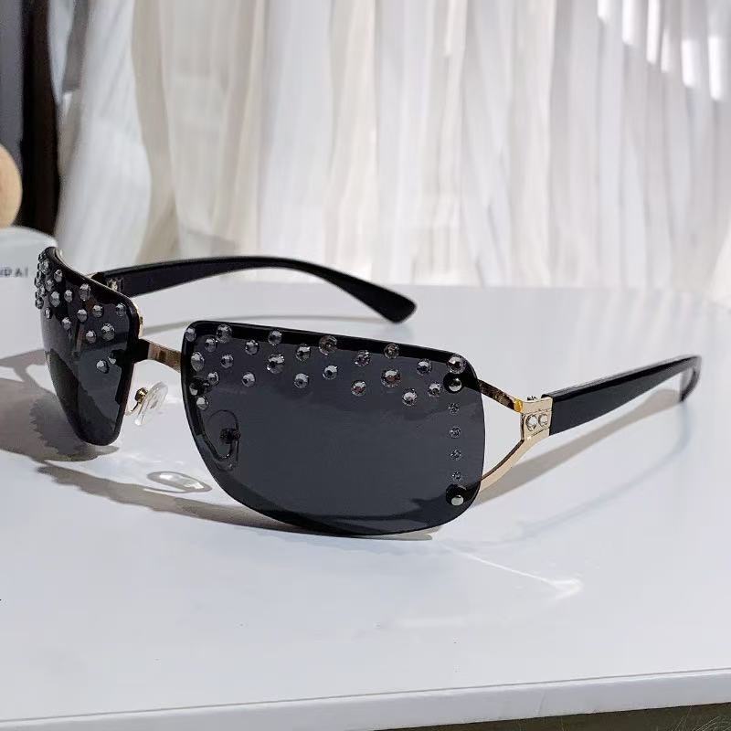 Rimless Crystal Fashion Sunglasses - Modomu