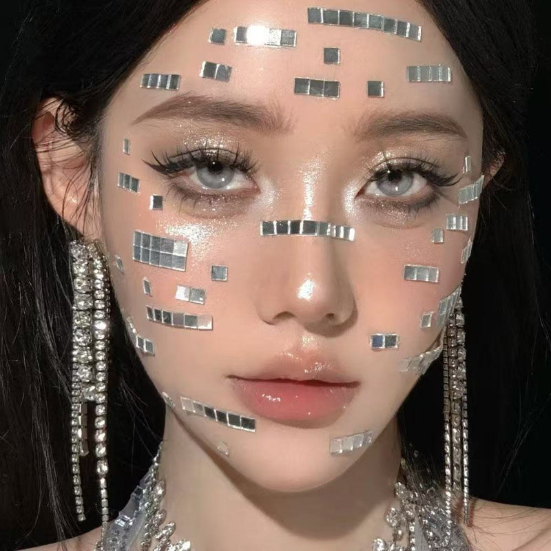 Square Mirror Face Gems Stickers