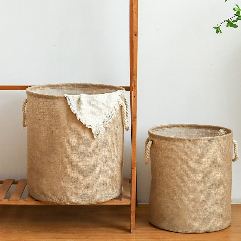 Jute Cotton Laundry Storage Basket - Modomu