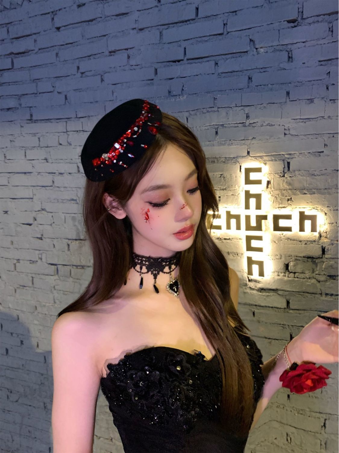 Blood Drop Gem Fascinator