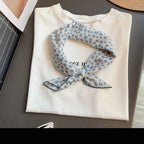Cotton Linen Floral Square Scarf - Modomu