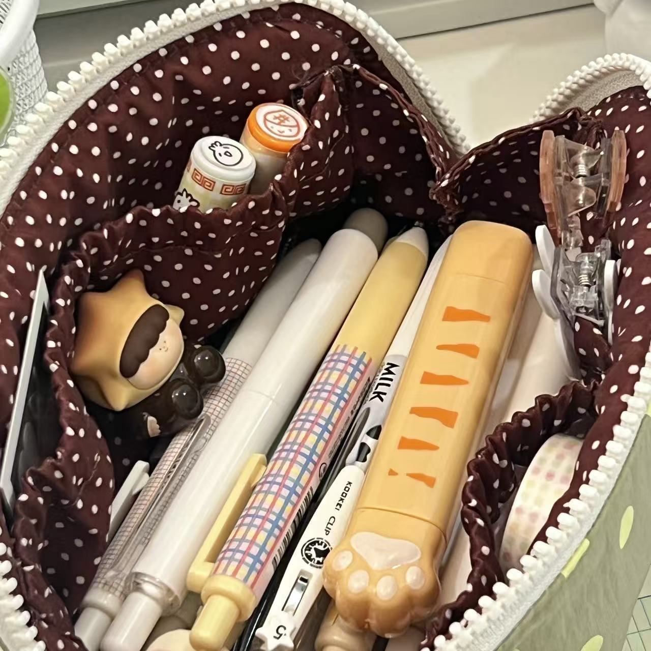 Polka Dot Sandwich Pencil Case - Modomu