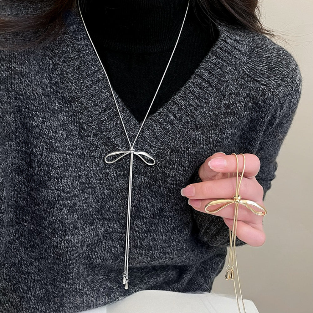 Bow Pendant Pull-Out Necklace - Modomu