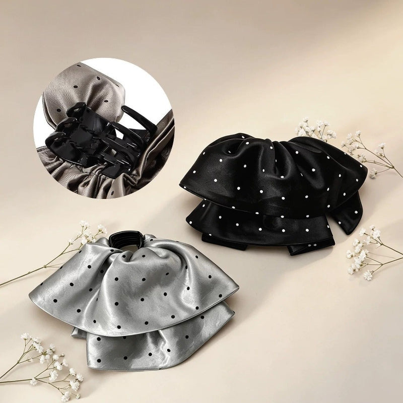 Satin Ruffle Ponytail Clip