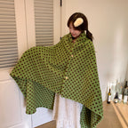 Polka Dot Button Wrap Blanket