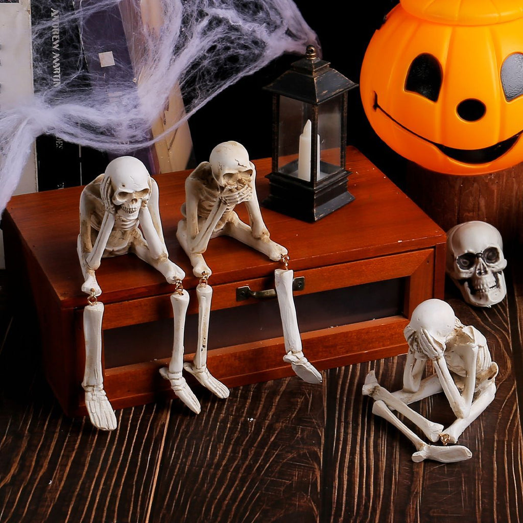Shelf Sitting Skeleton Trio