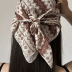 Mocha Print Square Bandana