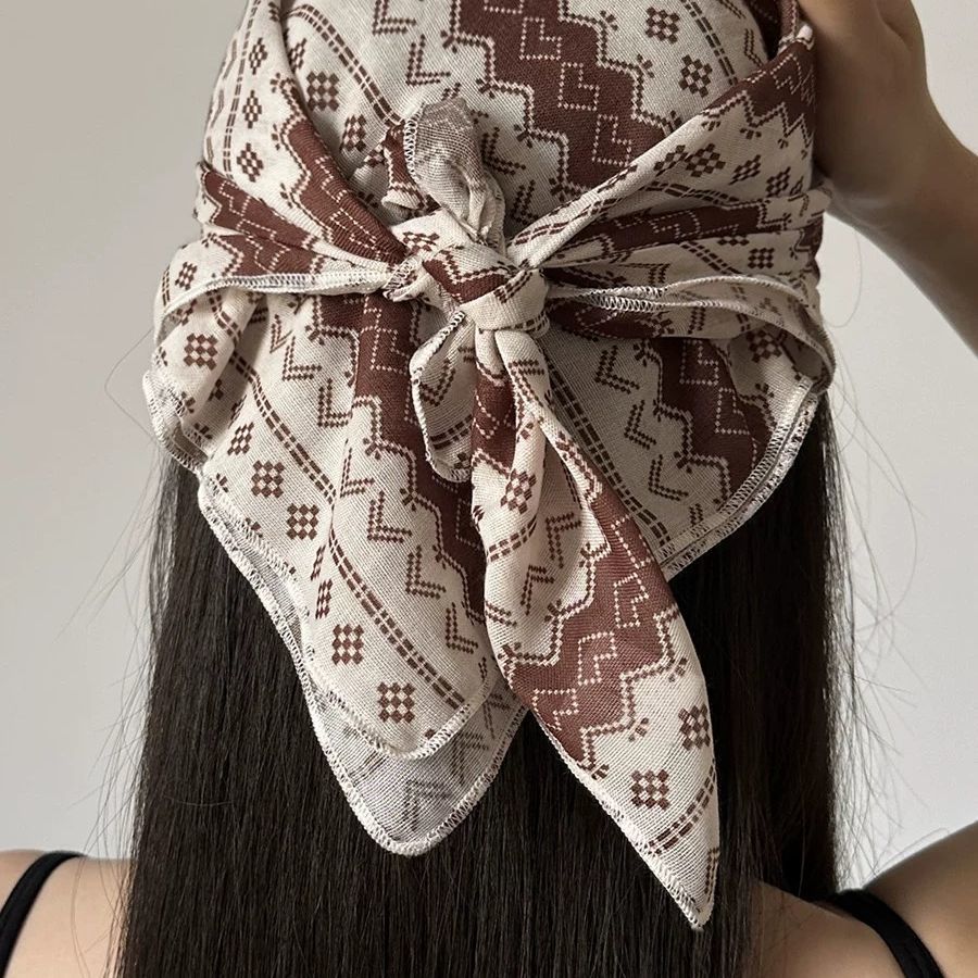 Mocha Print Square Bandana