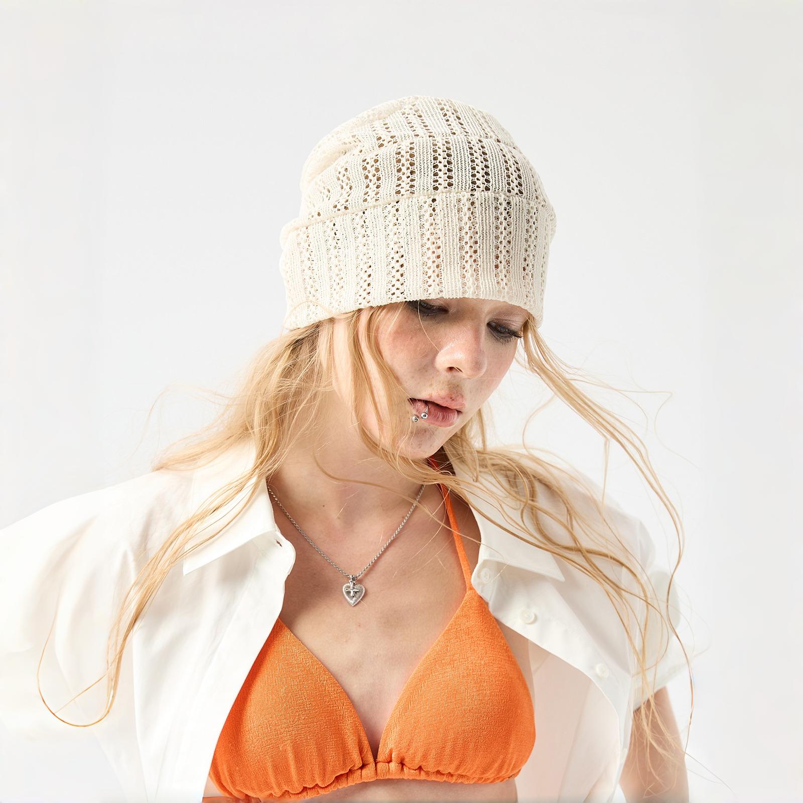 Knit Hollow Beanie Hat - Modomu