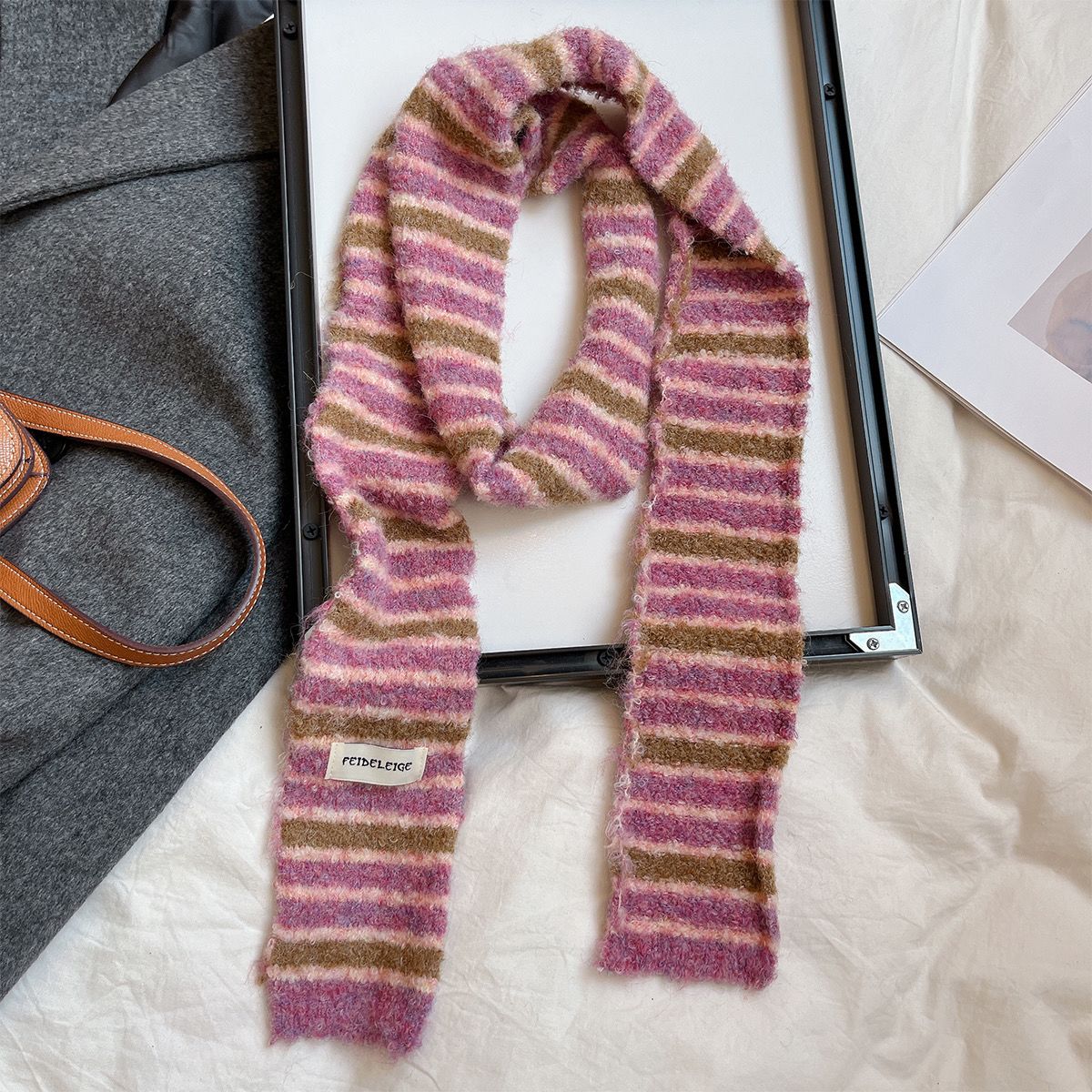 Striped Long Decorative Scarf - Modomu