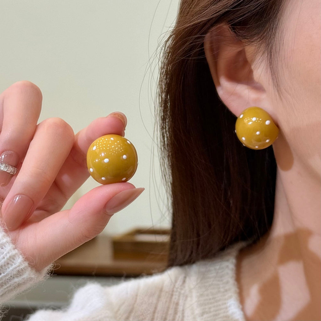 Polka Dot Ball Stud Earrings