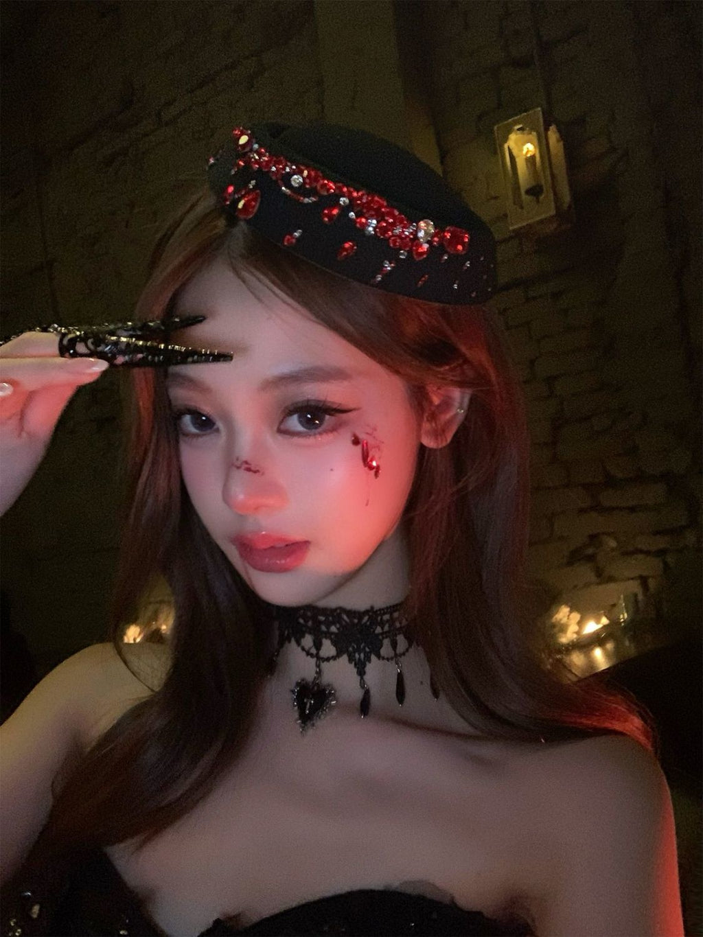 Blood Drop Gem Fascinator