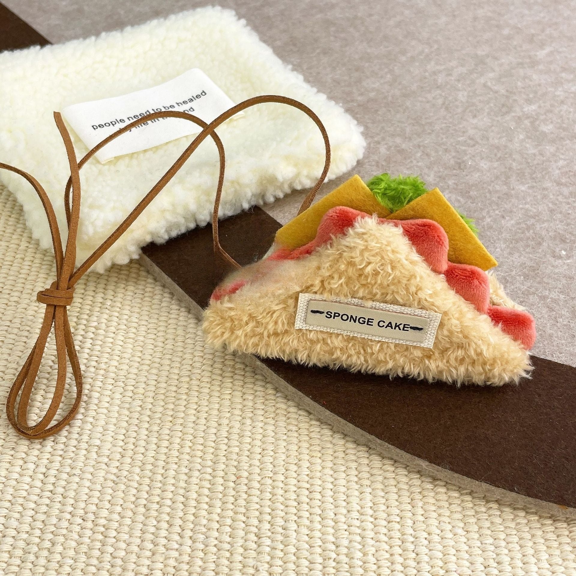 Plush Cake Dessert Pendant Accessory