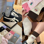 Cute Contrast Mid Leg Socks