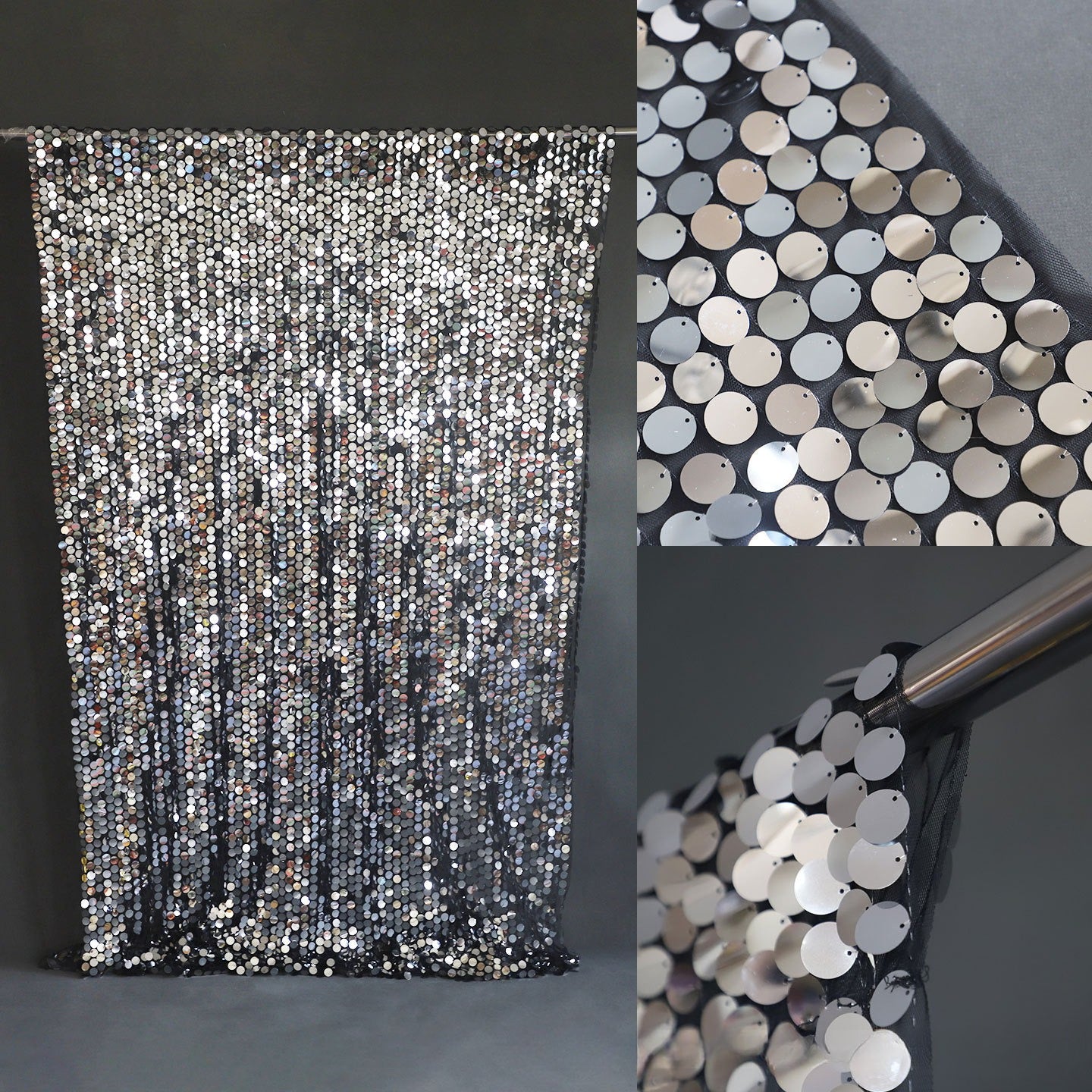 婚庆布置亮片布料银色金色直播生日派对摄影背景布婚礼纱幔亮片桌