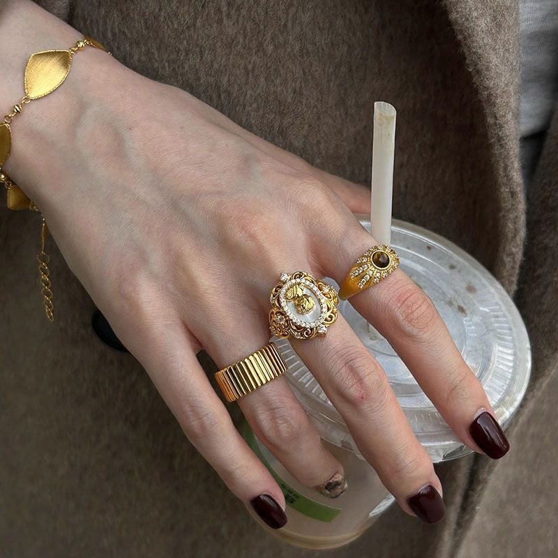 Tiger Eye Statement Ring Set - Modomu