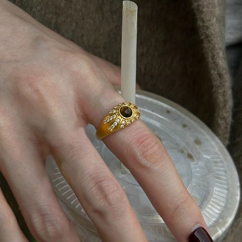 Tiger Eye Statement Ring Set - Modomu