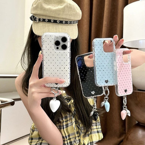 Polka Dot Heart Phone Case - Modomu