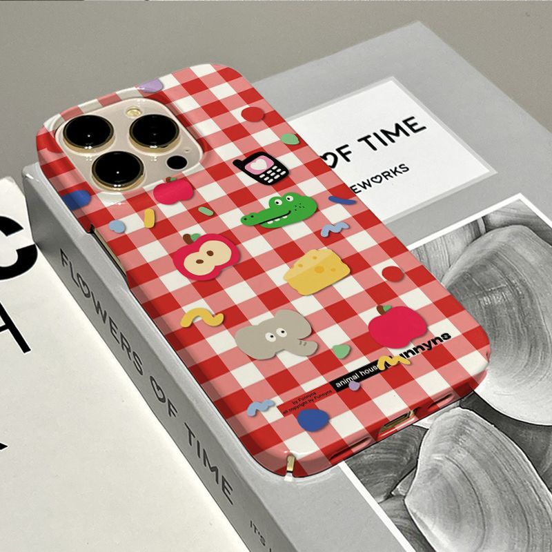 Plaid Cartoon Protective Phone Case - Modomu