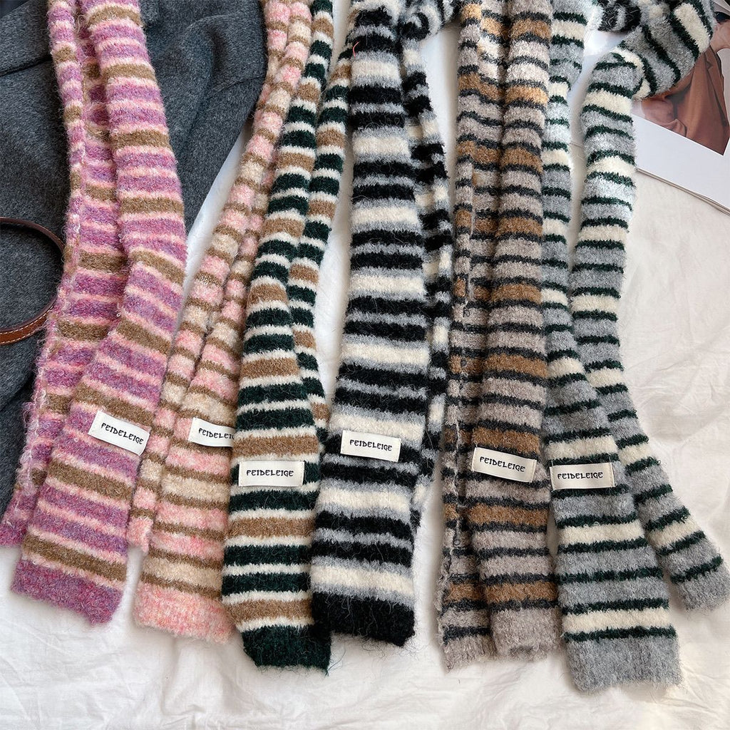 Striped Long Decorative Scarf - Modomu