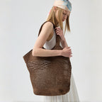 Holiday Woven Straw Tote Bag - Modomu