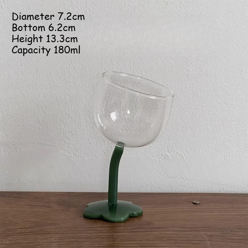 Tilted Flower Goblet Glass - Modomu