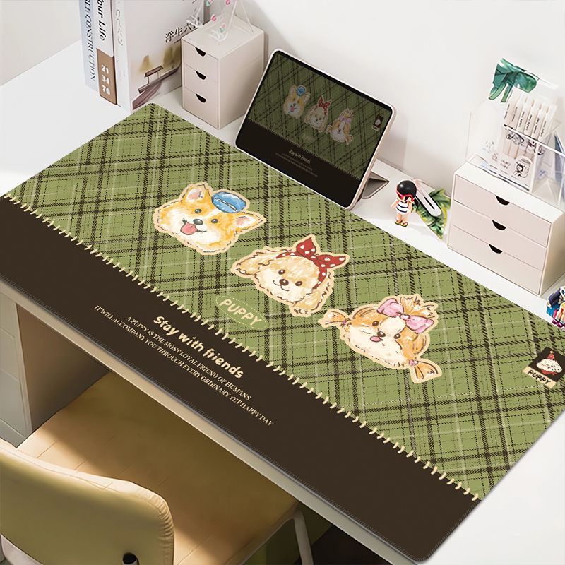 Retro Checkered Kitten Mouse Pad