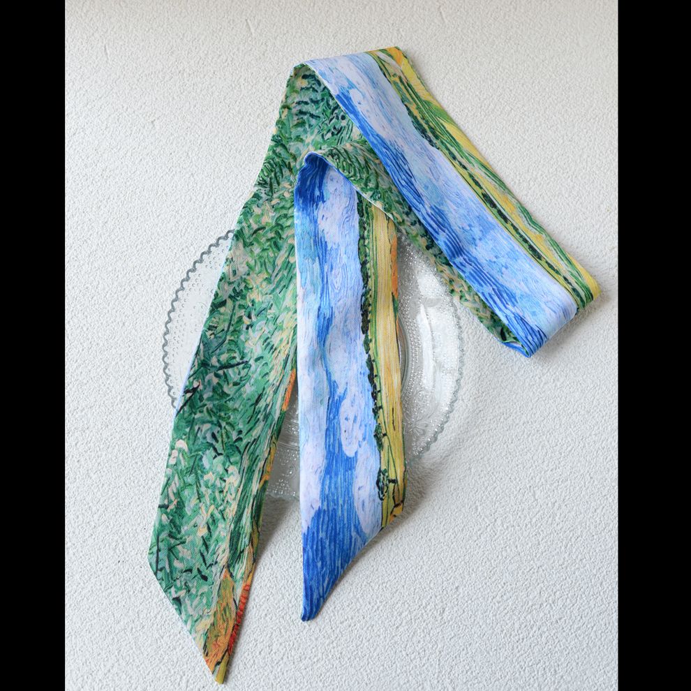 Art Print Narrow Silk Tie