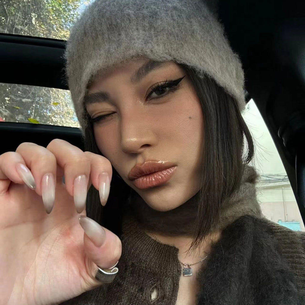 Smoky Almond French Press Nails - Modomu