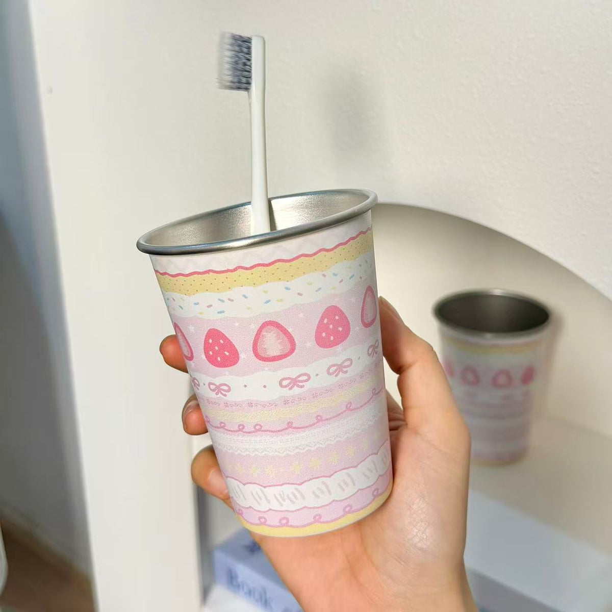 Fair Isle Steel Toothbrush Cup