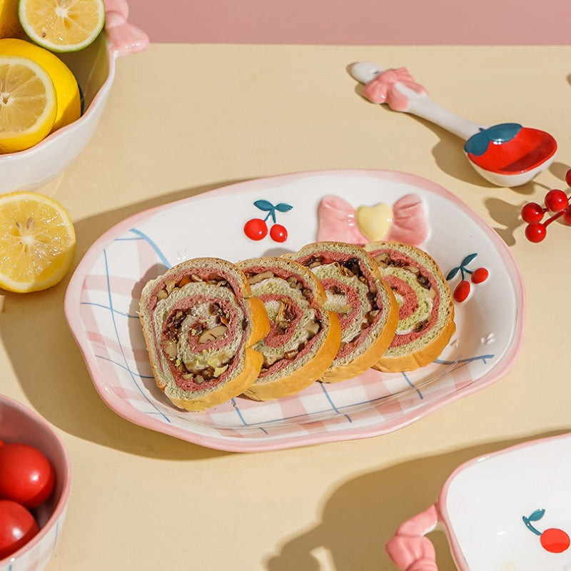 Ceramic Dessert Plate With Handles