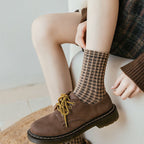 Waffle Check Contrast Toe Socks