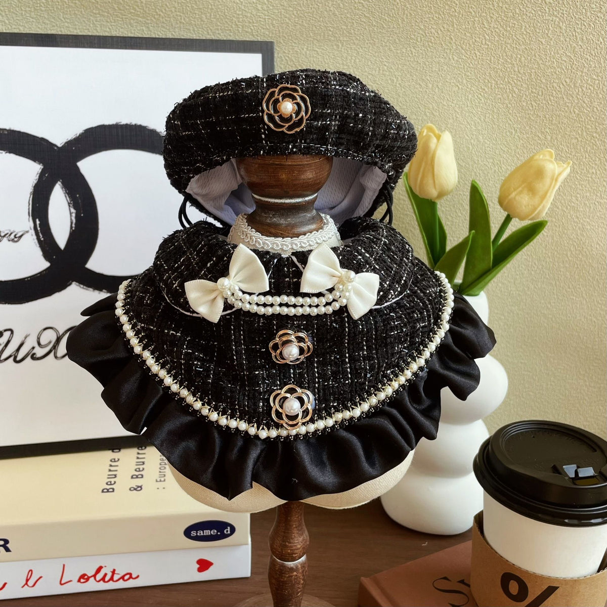 Camellia Bow Bib and Beret