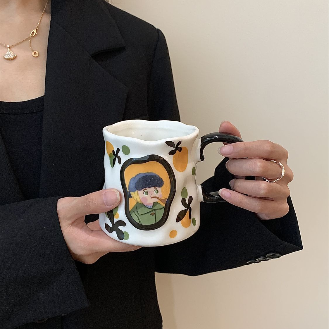Retro Painting Ceramic Coffee Mug - Modomu